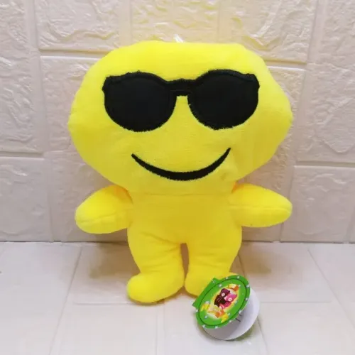 Urso De Pelucia Diversos 16cm  A 22cm 1410-1 Tuka Toy - Emoji Com Oculos