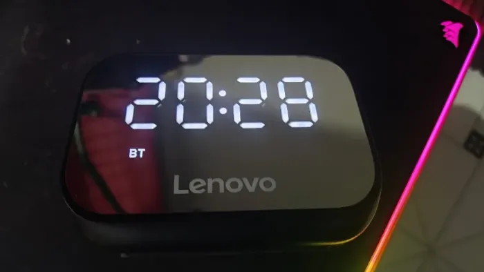 Despertador recarregavel Lenovo ts13 com suporte a som bluetooth 