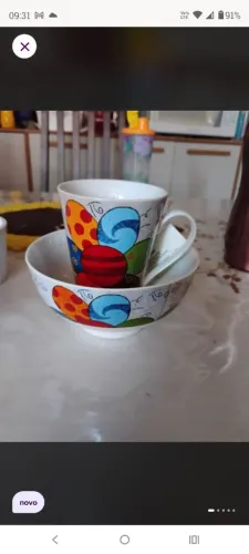 Kit de tigela e caneca
