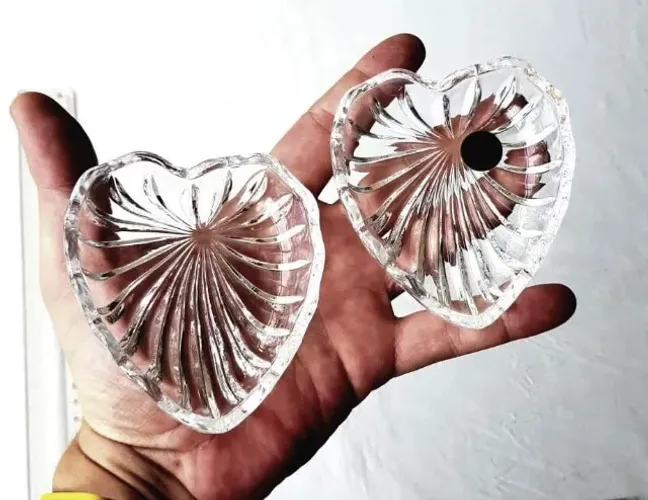 Enfeites de Vidro - Mini Petisqueira - 2 Peças - Marca Santini - Usadas