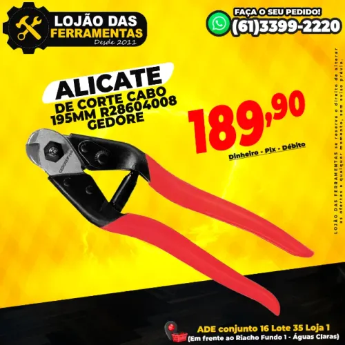 Alicate de Corte Cabo 195mm R28604008 Gedore