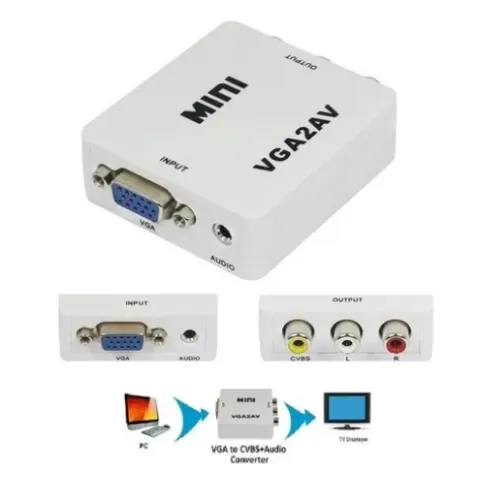 Mini Conversor AV para VGA LE-4105/  adaptador de tela  