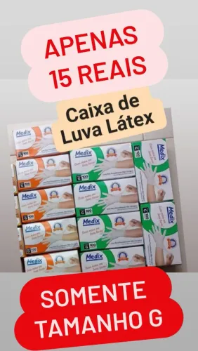 Luvas de Látex Medix - Caixa com 100 unidades - Tamanho G