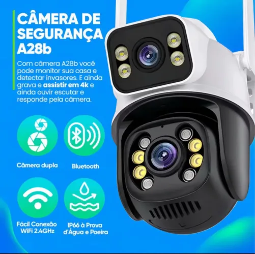 Câmera dupla com rotação e monitoramento Entregamos