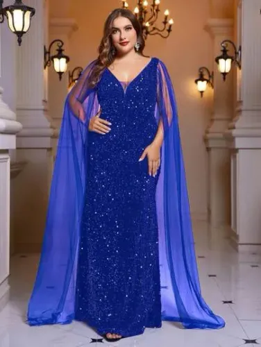 Vestido de Festa Azul Royal - Tamanho 2XL (equivalente a GG/48-50)<br>