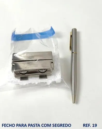 Fecho com segredo para pastas, metal níquel