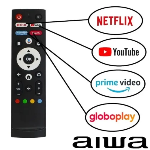 Controle Remoto Para Tv Aiwa 4k Smart Televisão Android