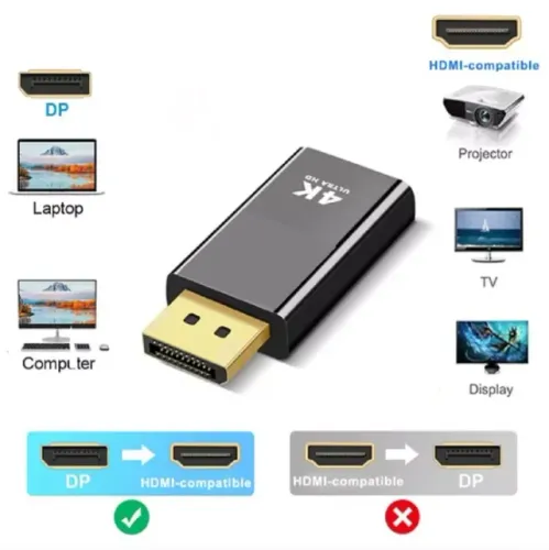 Adaptador Conversor Conector Displayport Para Hdmi 4k 60hz