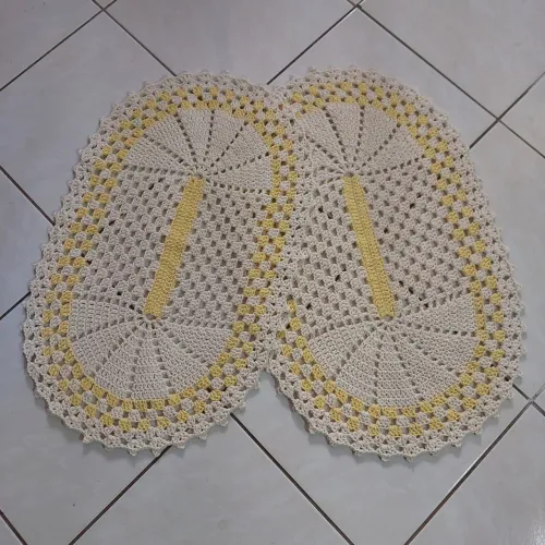 Par de Tapetes ISA - cru/amarelo