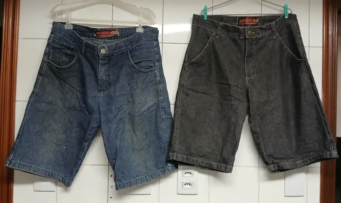 Kit 2 Bermudas Jeans Adulto Tamanhos 42 e 44
