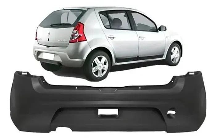 Parachoque Traseiro Renault Sandero 2008 2009 2010 2011 2012 2013 2014 R2A