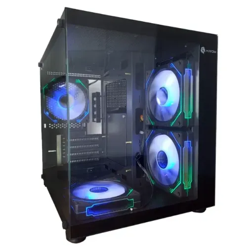 GABINETE GAMER AQUARIO HAYOM GB1796 MATX (4 FANS INCLUSAS)