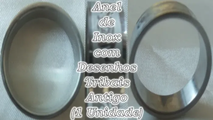 Anel em Aço Inox com Desenho Tribal Antigo