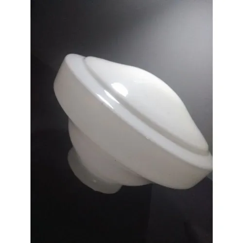 Cúpula / Plafon / Lustre de Luminária Circular Branca | Opalina | Raro | Vintage | Anos 70