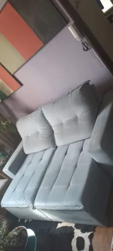 Sofa suede porshe retratil grande