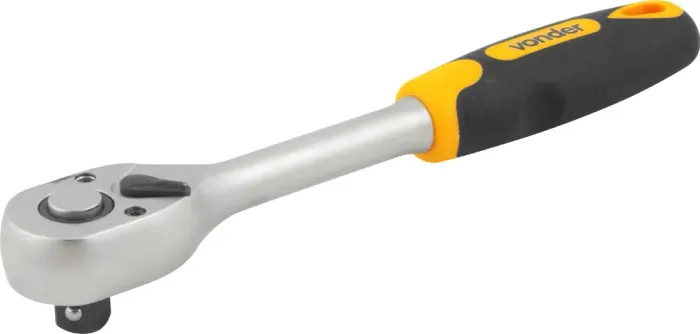 Catraca reversível para soquete, encaixe 1/2", cabo emborrachado, VONDER
