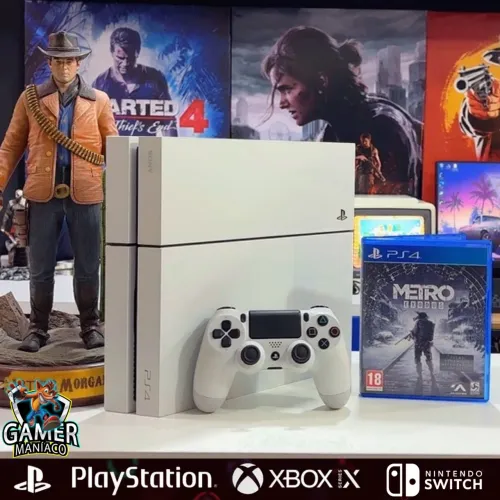 Ps4 Fat 500gb Branco Semi Novo Com Garantia de Loja