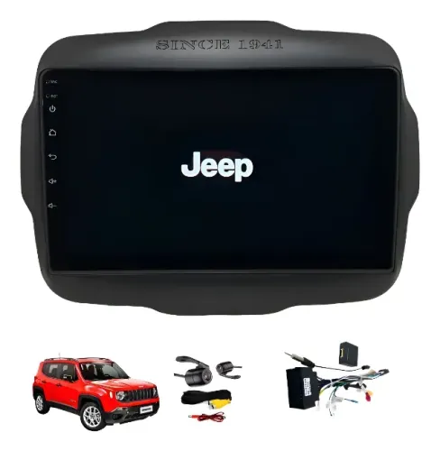 Multimídia Jeep Renegade 2016/2017/2018/2019/2020 Tela 9 Preto - 4 Gb Ram / 64 Memória