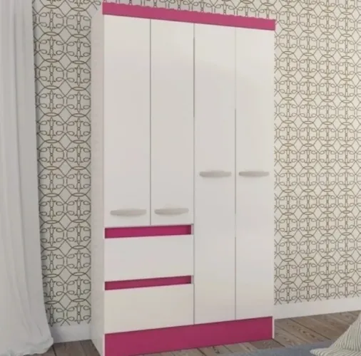 Guarda Roupa Solteiro 4 Portas 2 Gavetas - Entregamos!