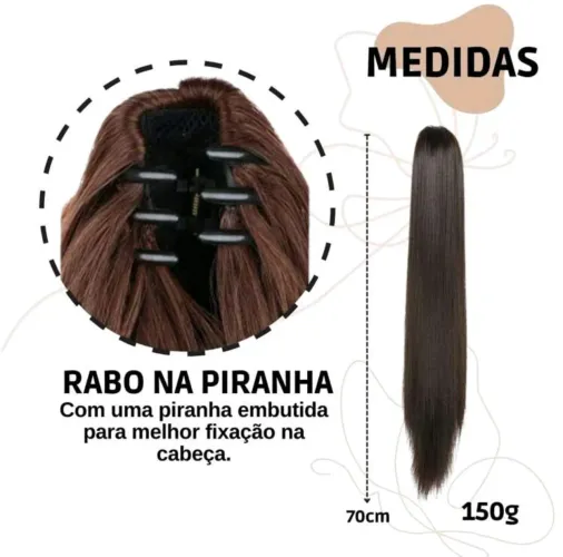 Rabo de cavalo na piranha 70 centímetros 150 gramas
