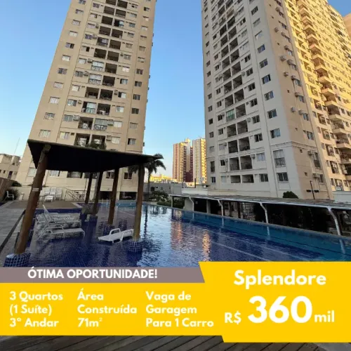 FIT - Venda - Splendore - Centro - 3 Quartos (1 suíte) - Lazer Completo - 71m²