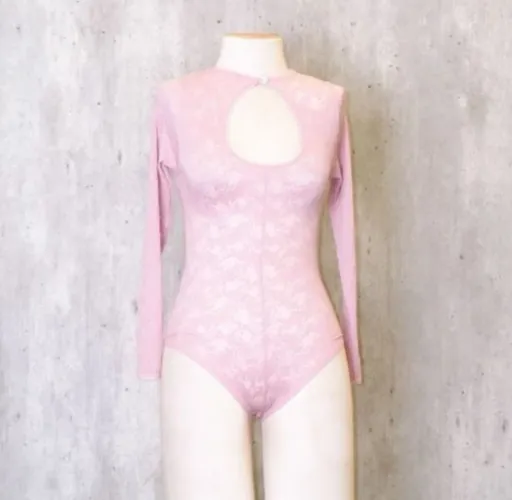 body renda rose valisere