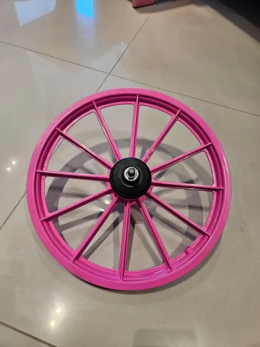 Roda de bicicleta nylon rosa aro 16