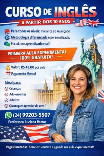 Curso de Inglês - Aula Experimental GRATUITA!