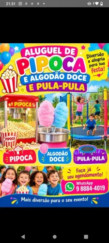 Algodão doce+pipoca+pula pula