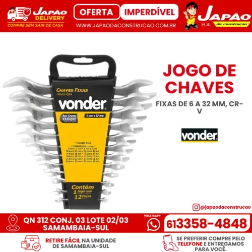 JOGO DE CHAVE FIXA 06 A 32 MM CRV VONDER