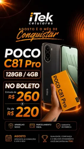 POCO C81 PRO ENTRADA APENAS: R$260,00 SÓ HOJE!
