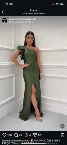 Vestido de festa verde Oliva TAM G