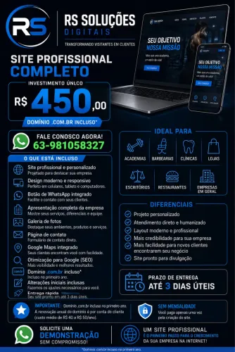 SITE PROFISSIONAL PARA EMPRESAS | R$450