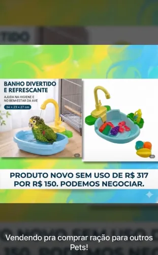 Banheira para pássaros NOVA