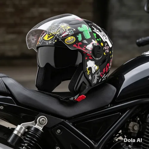 Capacete com óculos 