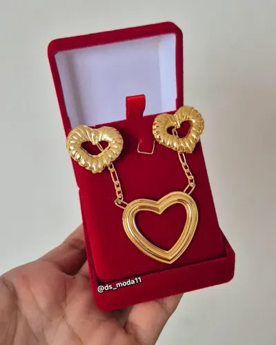 Conjunto Colar + Brincos + caixinha presente feminino dia das mães 