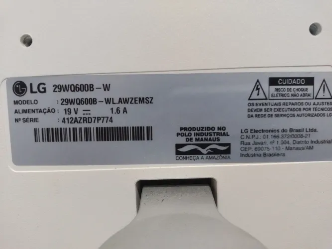 Monitor LG 29 ultra wide WQ600B. Leia a descrição