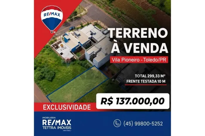 VENDO TERRENO NA VILA PIONEIRO