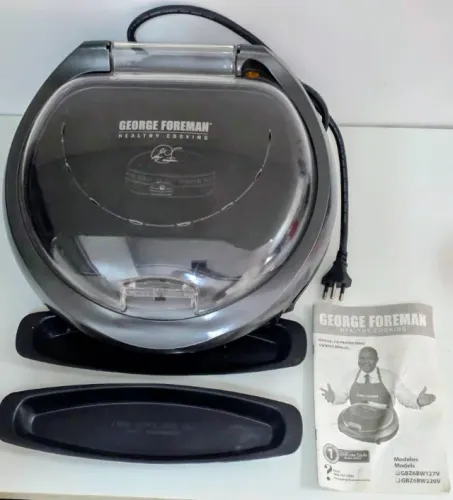 Grill George Foreman Jumbo BW GBZ6 Ondulada e Estufa antiaderente