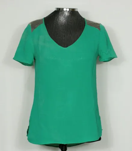 Blusa feminina seda verde mullet Le Lis Blanc - veste PP/P - Ref. 5896 