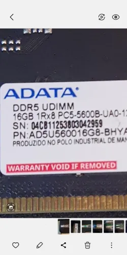 Memoria RAM DDR5 56000MHZ 2X 16GB Total 32GB