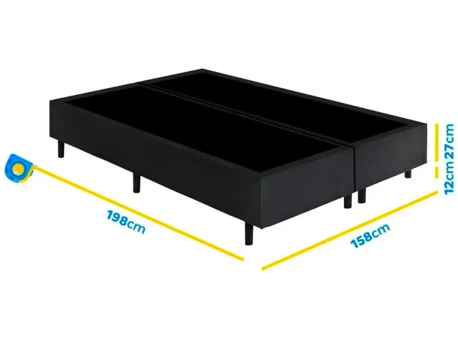 Base Cama Box Queen - Preto