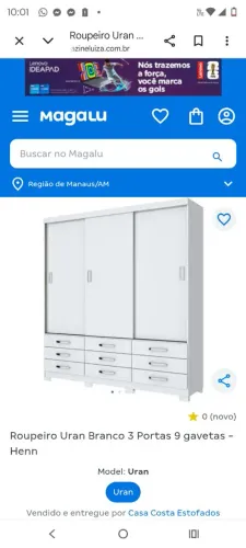 Guarda roupa casal 3 PT, 9 gav. Faço a entrega e montagem grátis!