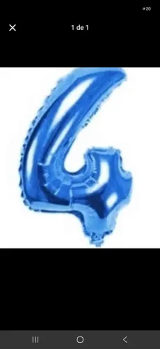 BALÃO N°4 AZUL METALIZADO 45CM (NOVO)
