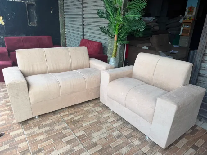 JOGO DE SOFÁ + PUFF + ENTREGA GRÁTIS EM MANAUS 