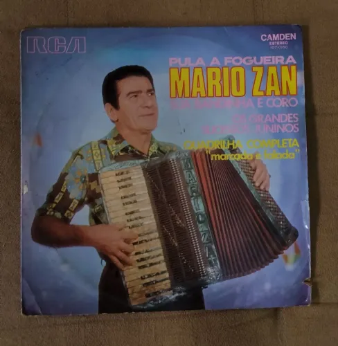 LP disco vinil Mario Zan pula a fogueira sucessos juninos toca disco radiola vitrola som