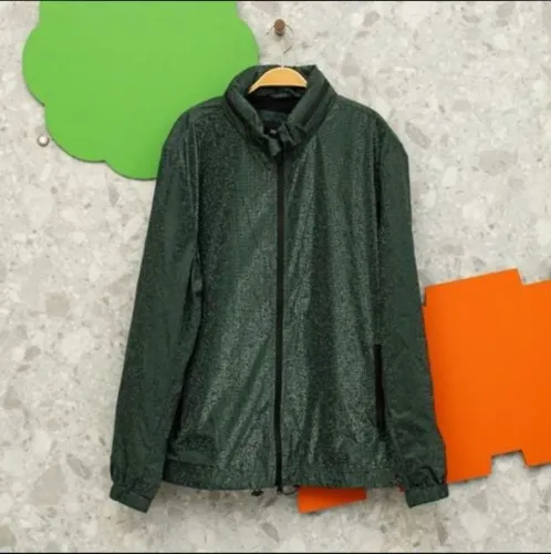 Jaqueta masculina impermeável verde GG