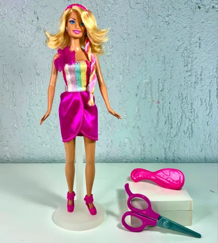 mattel boneca barbie hairtastic cut & style 2012 original coleção antiga