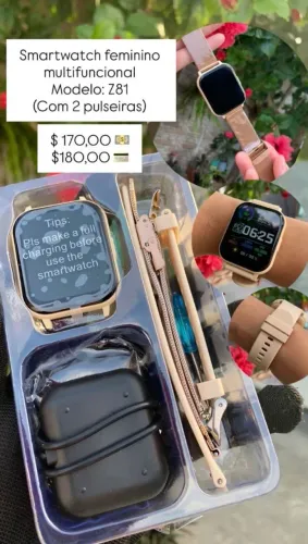 Relógio feminino smartwhatch 