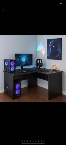 Mesa L e cadeira gamer